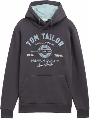 TOM TAILOR Mikina  svetlomodrá / tmavosivá / biela