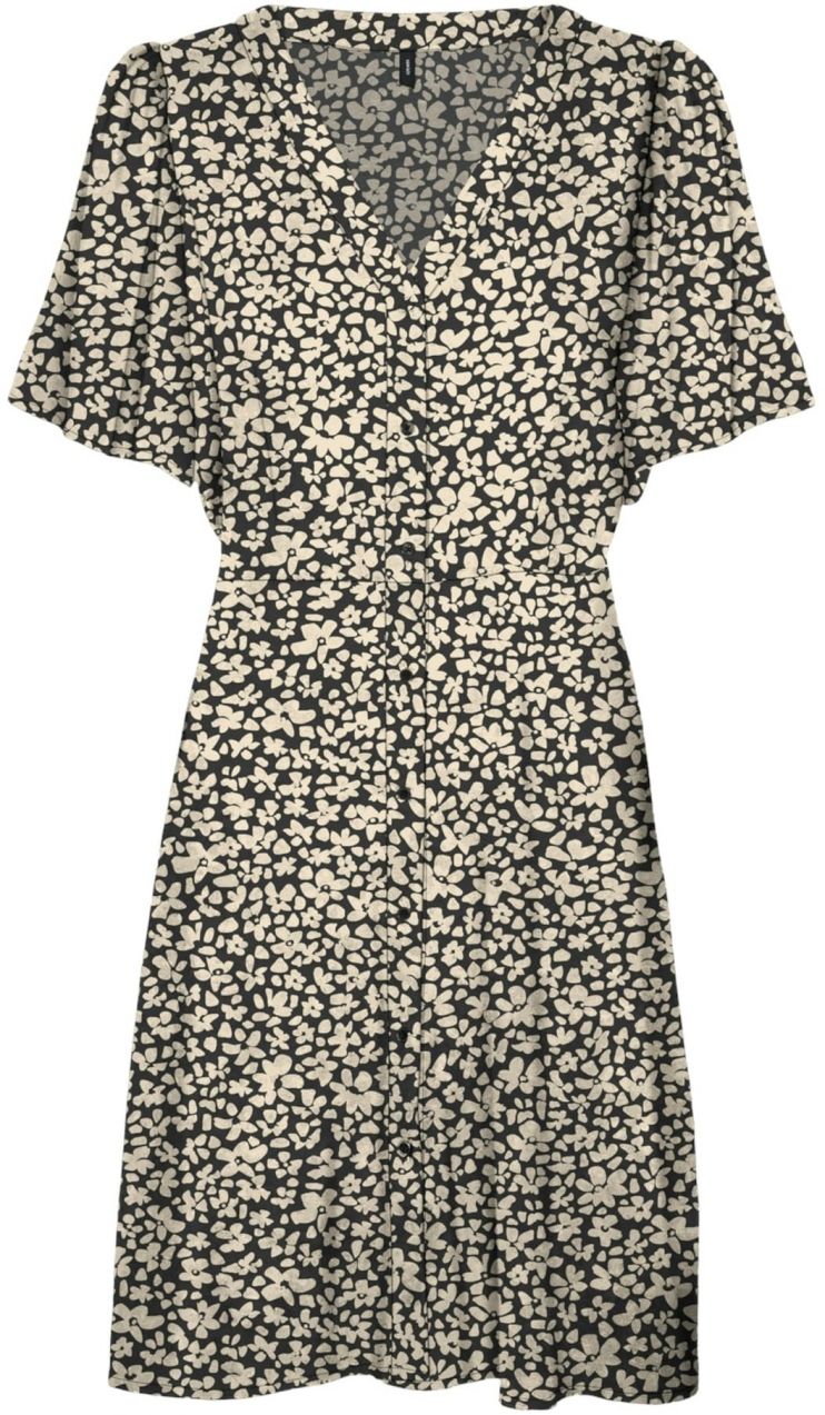 VERO MODA Košeľové šaty 'VMAlba'  čierna / biela