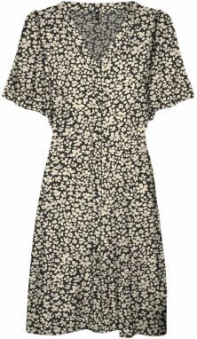VERO MODA Košeľové šaty 'VMAlba'  čierna / biela