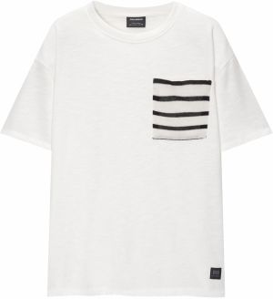 Pull&Bear Tričko  čierna / biela