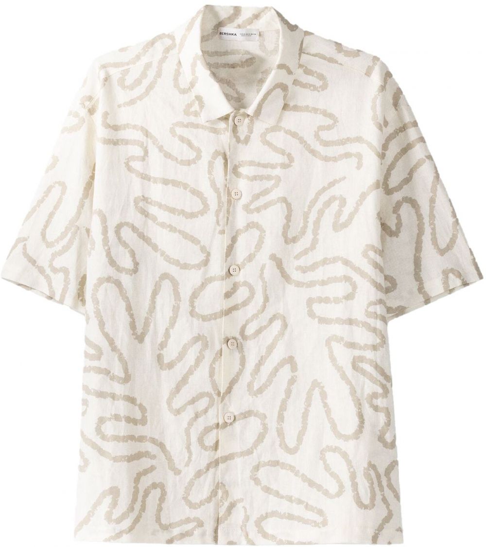 Bershka Košeľa  farba ťavej srsti / nebielená