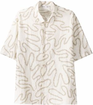 Bershka Košeľa  farba ťavej srsti / nebielená