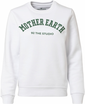 92 The Studio Mikina 'Mother Earth'  tmavozelená / biela