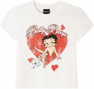 Bershka Tričko  béžová / červená / čierna / biela