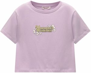 Pull&Bear Tričko  žltá / orgovánová / čierna / biela