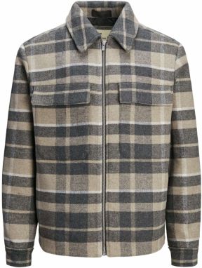 JACK & JONES Prechodná bunda 'JPRBlurussel'  sivá / sivobéžová / biela