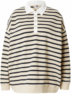 Tommy Hilfiger Curve Mikina  piesková / tmavomodrá / biela