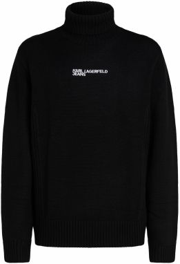 KARL LAGERFELD JEANS Sveter  čierna / biela