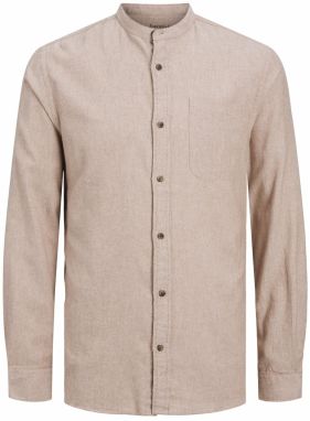 JACK & JONES Košeľa 'JJEBand'  béžová melírovaná