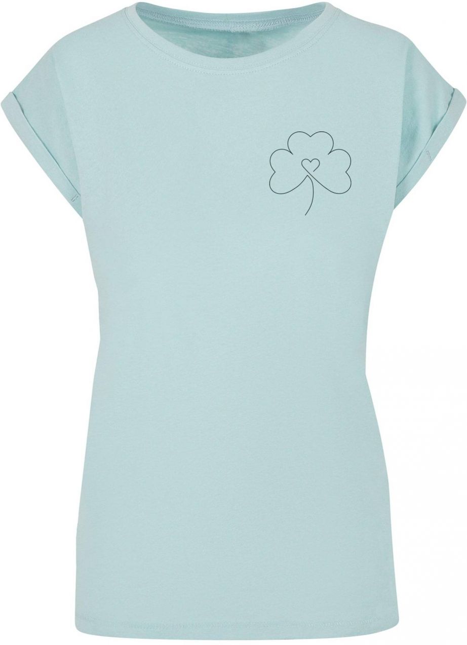 Merchcode Tričko 'Spring - Leaf Clover Flower '  pastelovo modrá / čierna