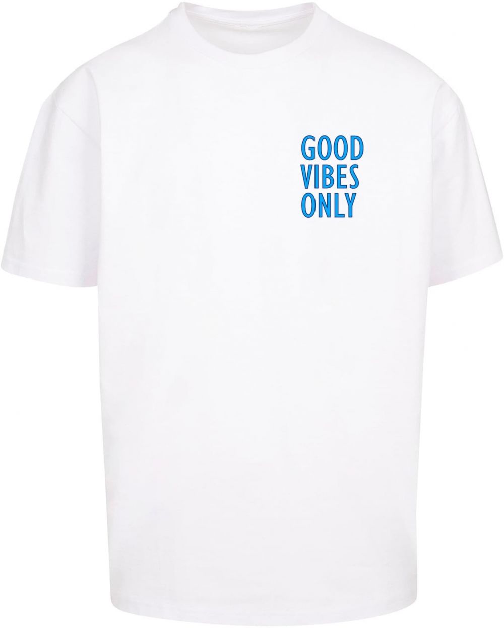 Merchcode Tričko 'Good Vibes Only'  modrá / biela