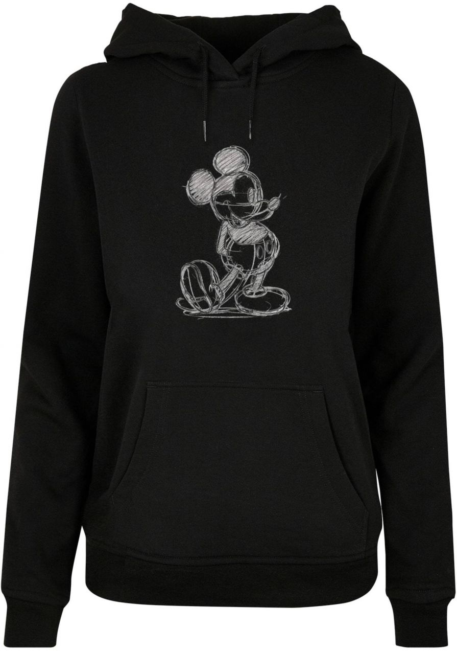 ABSOLUTE CULT Mikina 'Mickey Mouse - Sketch Kick'  sivá melírovaná / čierna