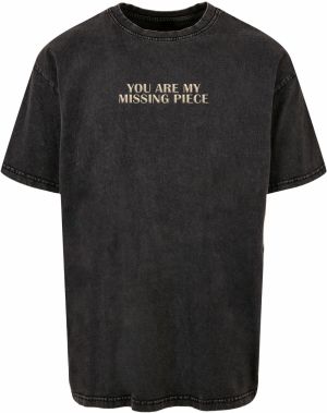 Merchcode Tričko 'Missing Piece'  svetlobéžová / antracitová / čierna