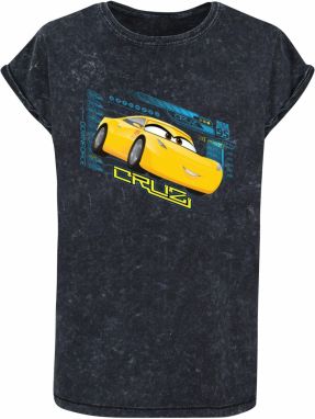 ABSOLUTE CULT Tričko 'Cars - Cruz Ramirez'  azúrová / žltá / čierna melírovaná / biela