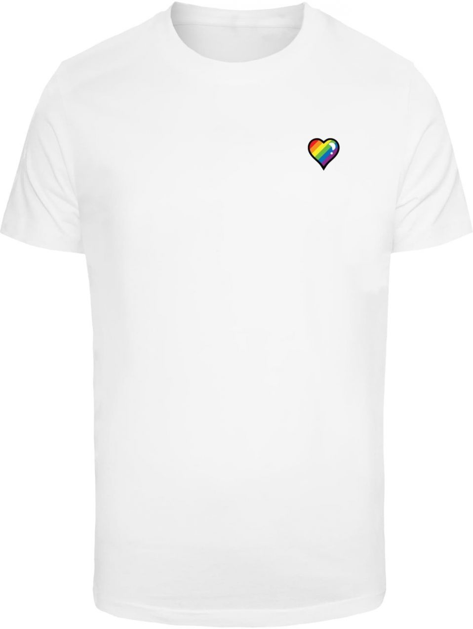 Mister Tee Tričko 'Glossy Heart Pride'  žltá / fialová / ohnivo červená / biela