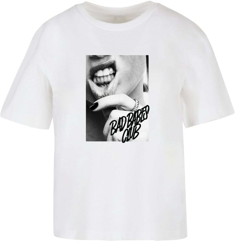 Mister Tee Tričko 'Lip Tattoo'  sivá / čierna / biela
