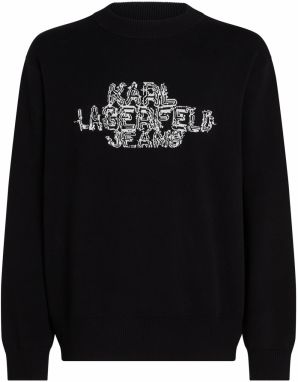 KARL LAGERFELD JEANS Sveter  čierna / biela