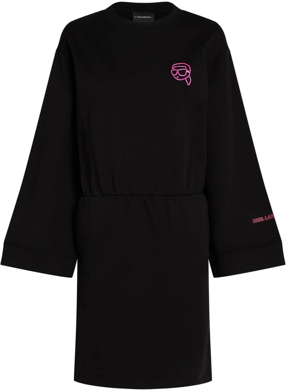 Karl Lagerfeld Šaty 'IKONIK'  ružová / čierna