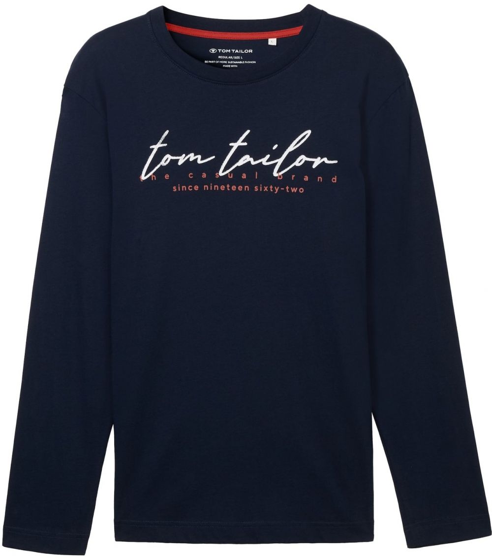TOM TAILOR Tričko  námornícka modrá / melónová / biela
