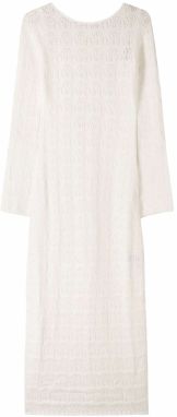Bershka Pletené šaty  svetlobéžová