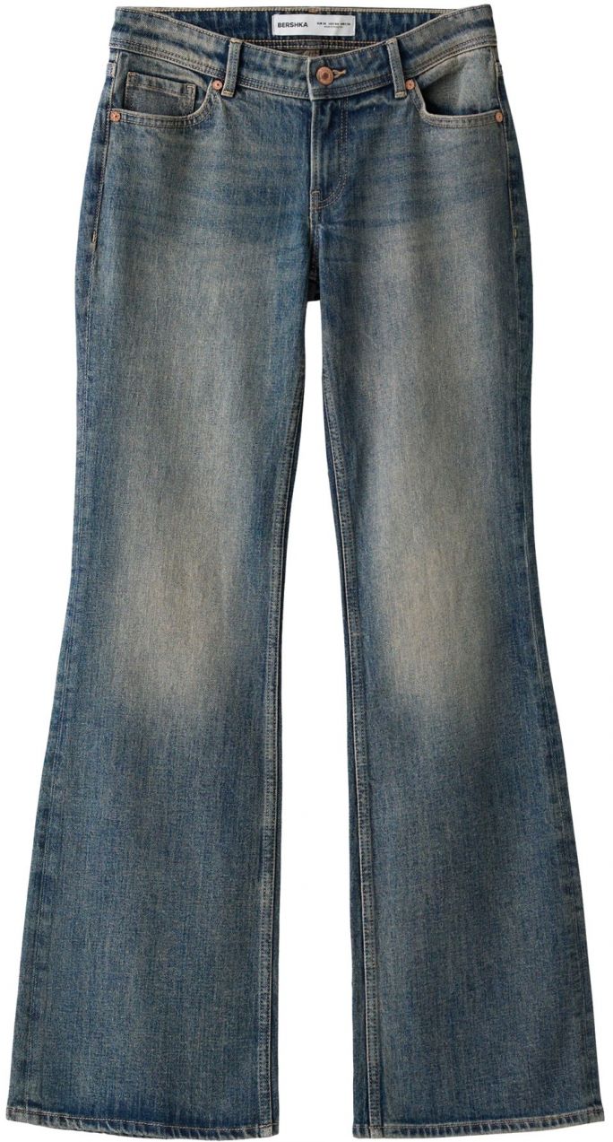 Bershka Džínsy  námornícka modrá / kapučíno