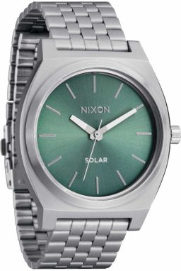 Nixon Analógové hodinky 'Time Teller Solar'  smaragdová / strieborná