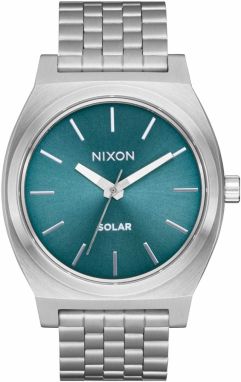 Nixon Analógové hodinky 'Time Teller Solar'  petrolejová / strieborná