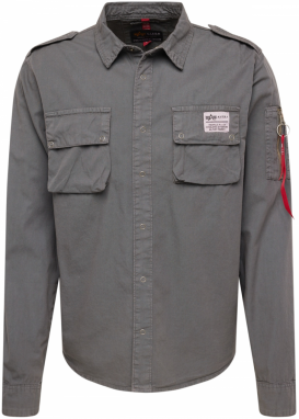 ALPHA INDUSTRIES Prechodná bunda 'Urban Military'  tmavosivá / jasne červená / čierna / šedobiela