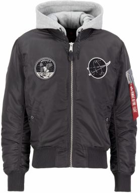 ALPHA INDUSTRIES Prechodná bunda 'MA-1 VF'  tmavosivá / sivá melírovaná / čierna / biela