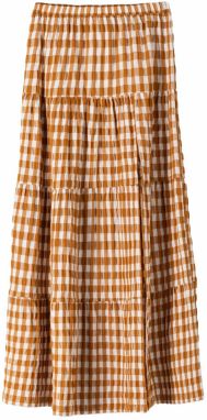 Bershka Sukňa  karamelová / biela