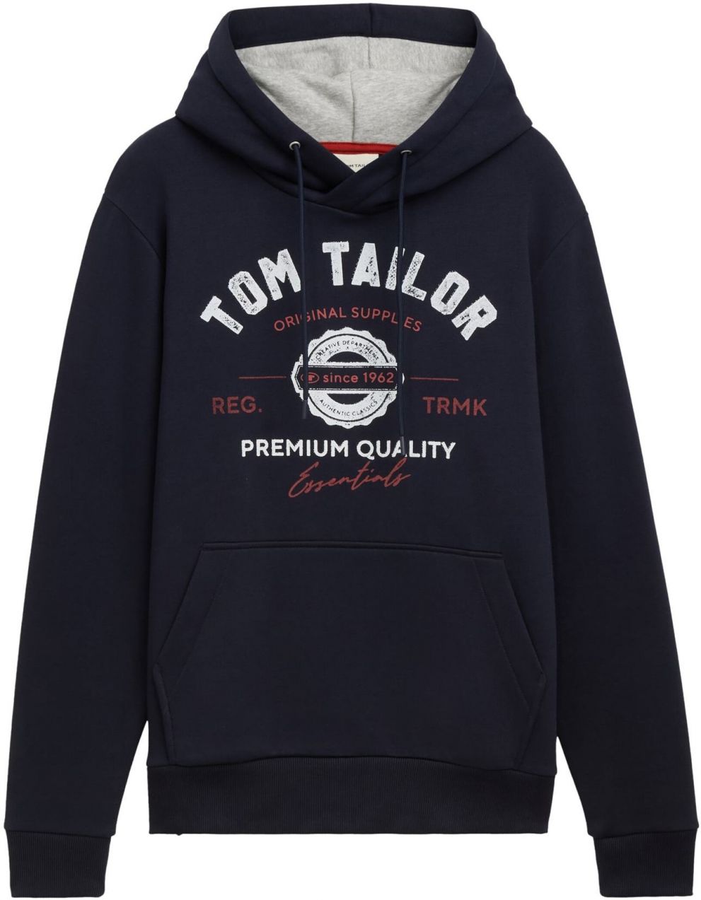 TOM TAILOR Mikina  námornícka modrá / tmavočervená / biela