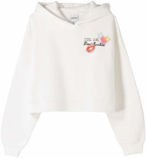 Bershka Mikina  nebielená / žltá / červená / čierna