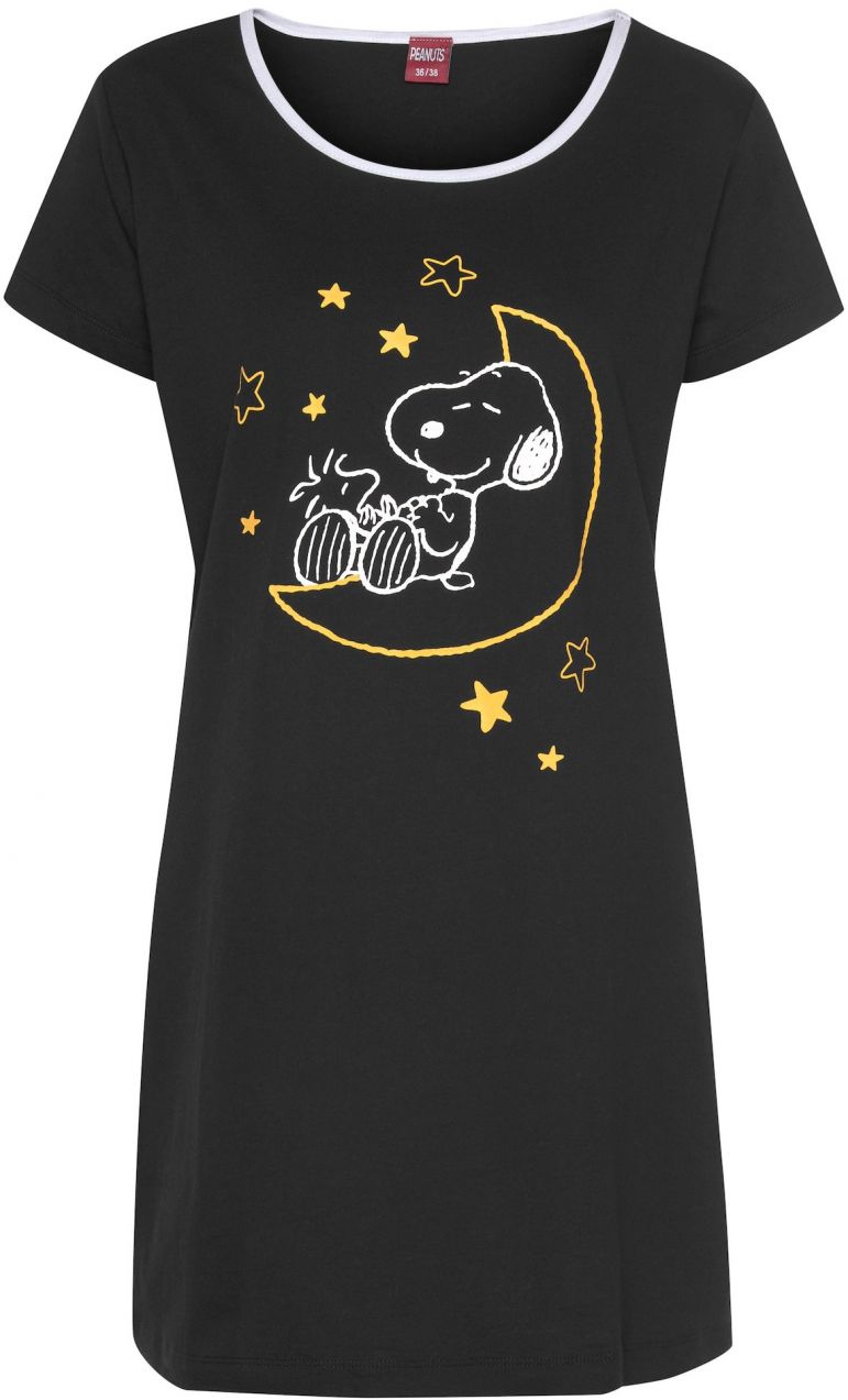 PEANUTS Nočná košieľka  čierna / biela
