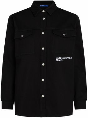 KARL LAGERFELD JEANS Blúzka  čierny denim / biela