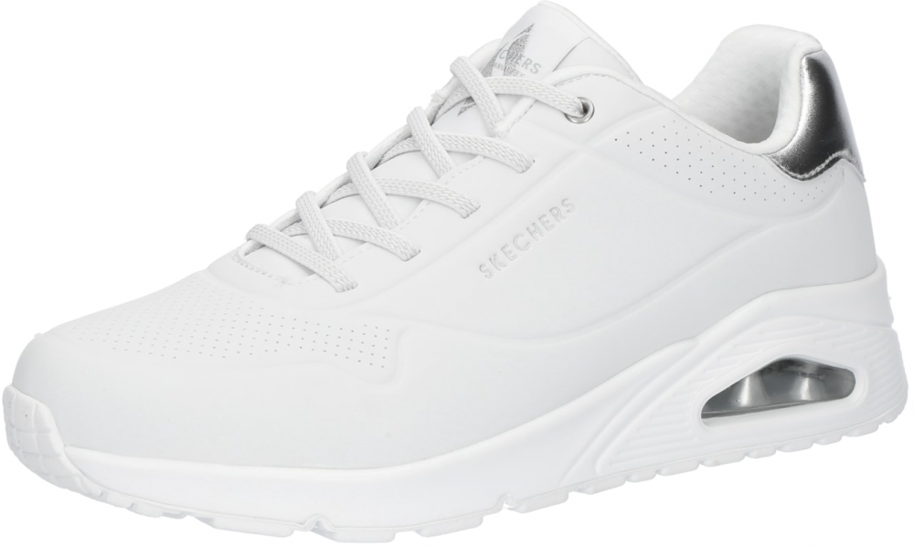 SKECHERS Nízke tenisky 'Uno'  strieborná / biela