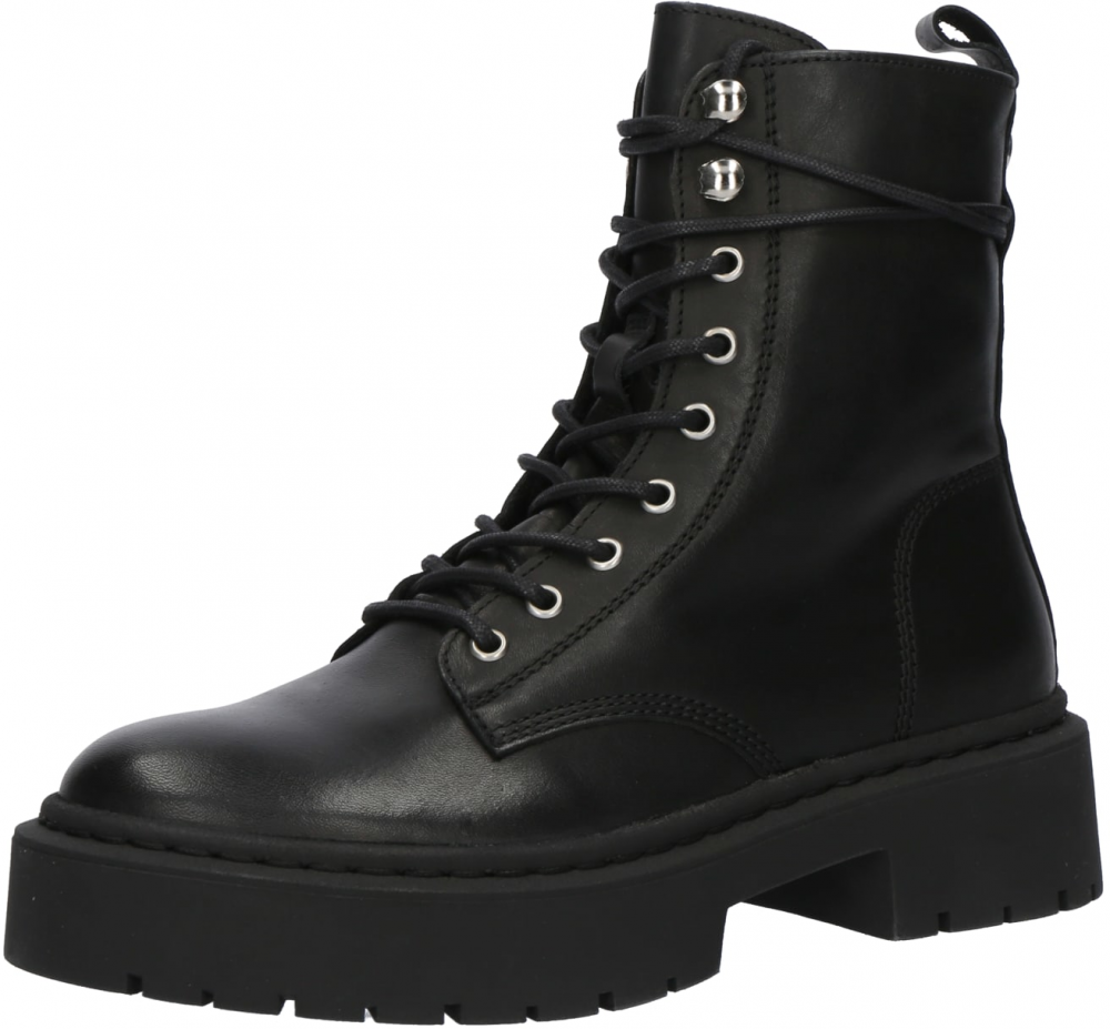 STEVE MADDEN Šnurovacie členkové čižmy 'Gusto'  čierna