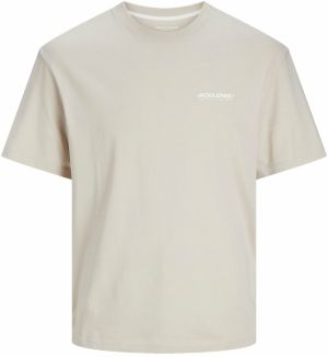 JACK & JONES Tričko 'JJELegacy'  tmelová / biela