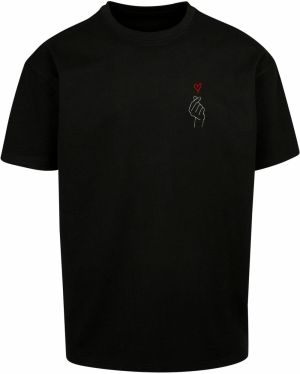 Merchcode Tričko 'K Heart'  červená / čierna / biela