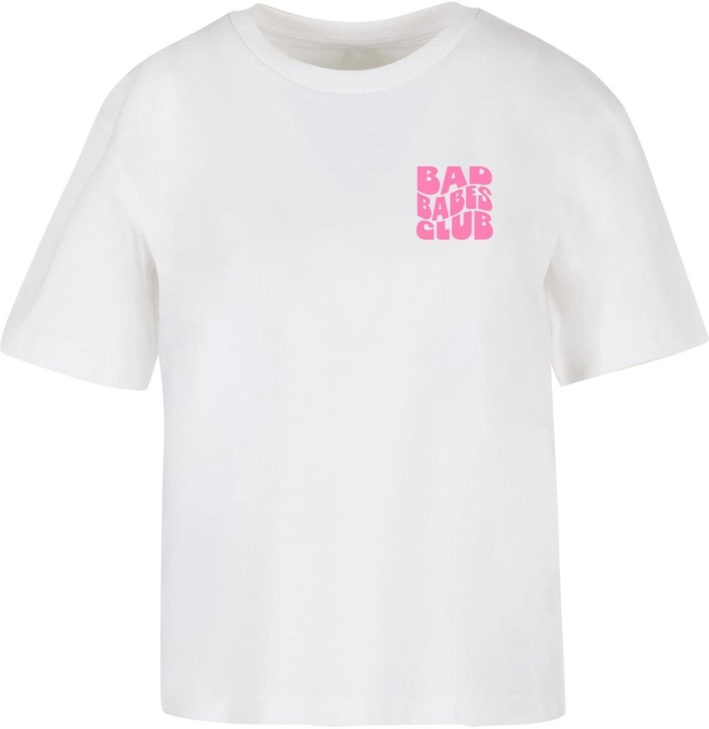 Mister Tee Tričko 'Bad Babes Club'  sivá / ružová / ružová / biela