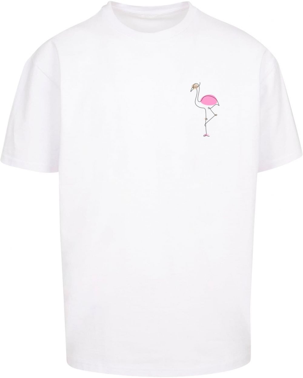 Merchcode Tričko 'Flamingo'  ružová / čierna / biela