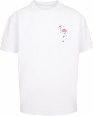 Merchcode Tričko 'Flamingo'  ružová / čierna / biela