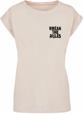 Merchcode Tričko 'Break The Rules 2'  svetlobéžová / čierna