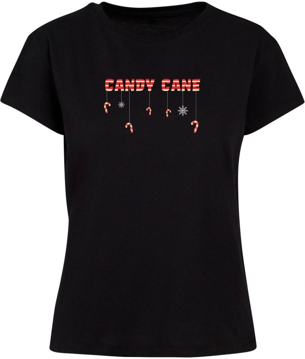 Merchcode Tričko 'Candy Cane'  svetločervená / čierna / biela