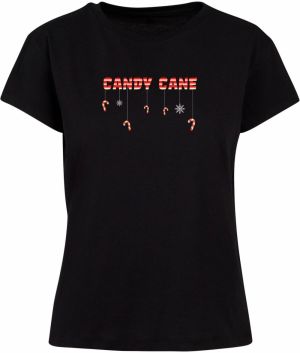Merchcode Tričko 'Candy Cane'  svetločervená / čierna / biela