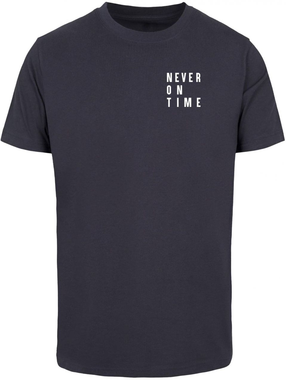 Merchcode Tričko 'Never On Time'  modrá / námornícka modrá / biela