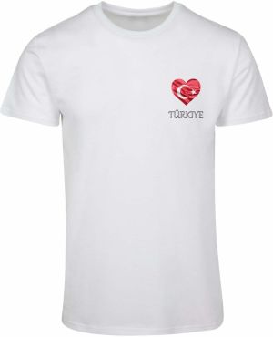 Merchcode Tričko 'Football - Turkey'  červená / čierna / biela