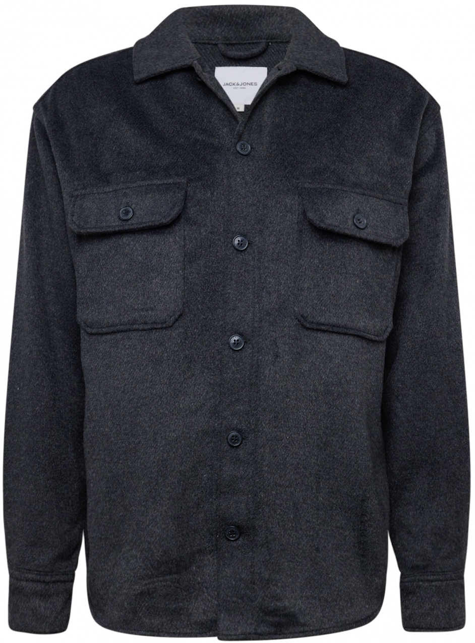 JACK & JONES Košeľa 'JJEBradley Ollie'  čierna melírovaná