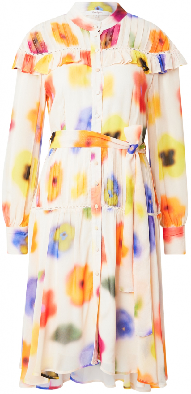 Derhy Košeľové šaty  krémová / modrá / žltá / tmavooranžová