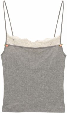 Pull&Bear Top  béžová / sivá