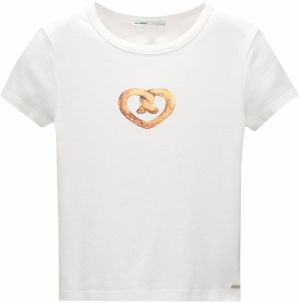 Pull&Bear Tričko  béžová / biela